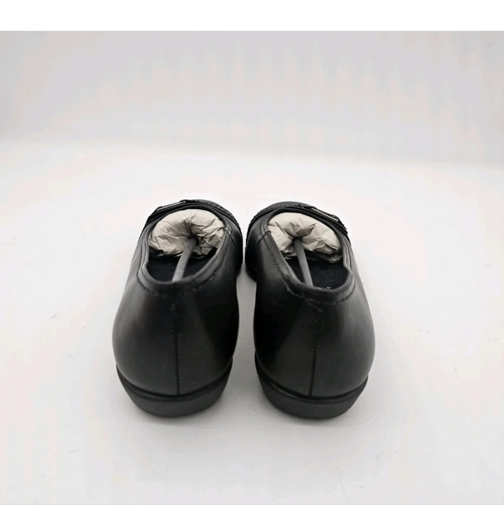 Walking Cradles Flynn Black Leather Slip On Ballet Flats Shoes Size 5 - Picture 8 of 14